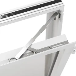 GoodHome Fenêtre 1 vantail oscillo-battante, tirant gauche double vitrage en aluminium blanc l.83 x H.97 cm- Fenêtre Aluminium