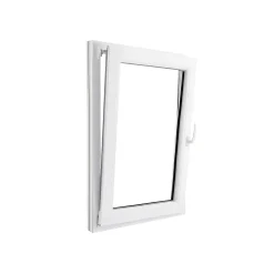 GoodHome Fenêtre 1 vantail oscillo-battante, tirant gauche double vitrage en PVC blanc l.85 x H.118 cm- Fenêtre Pvc