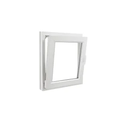 GoodHome Fenêtre 1 vantail oscillo-battante, tirant gauche double vitrage en PVC blanc l.65 x H.78 cm- Fenêtre Pvc