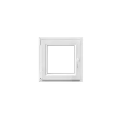 GoodHome Fenêtre Pvc<Fenêtre 1 vantail oscillo-battante, tirant gauche double vitrage en PVC blanc l.65 x H.63 cm