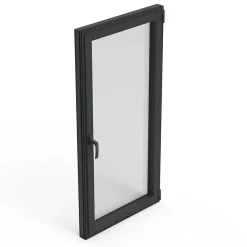 GoodHome Fenêtre 1 vantail oscillo-battante, tirant gauche double vitrage en aluminium gris l.83 x H.97 cm- Fenêtre Aluminium