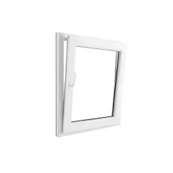 GoodHome Fenêtre Pvc<Fenêtre 1 vantail oscillo-battante, tirant droit double vitrage en PVC blanc l.85 x H.108 cm