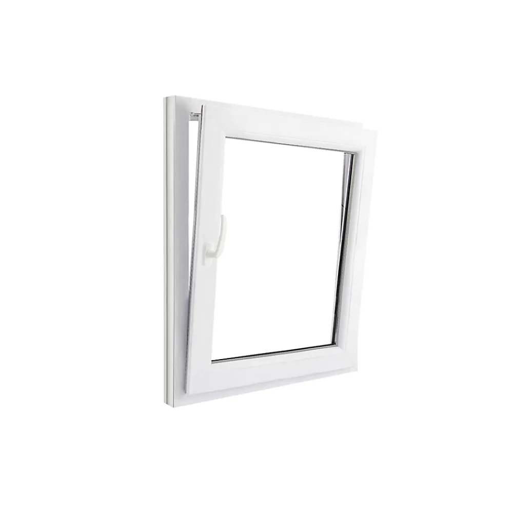 GoodHome Fenêtre Pvc<Fenêtre 1 vantail oscillo-battante, tirant droit double vitrage en PVC blanc l.85 x H.108 cm