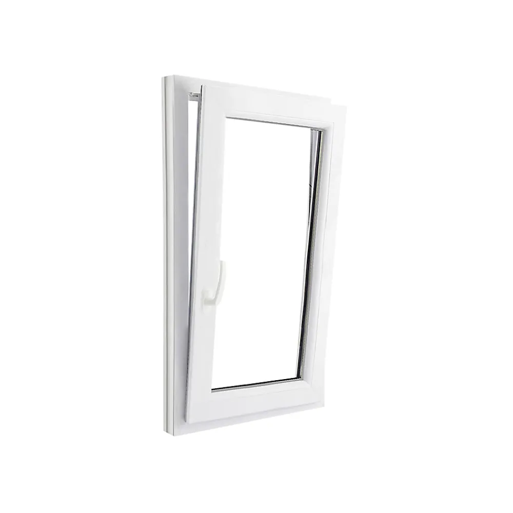 GoodHome Fenêtre Pvc<Fenêtre 1 vantail oscillo-battante, tirant droit double vitrage en PVC blanc l.65 x H.108 cm