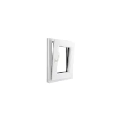 GoodHome Fenêtre 1 vantail oscillo-battante, tirant droit double vitrage en PVC blanc l.45 x H.63 cm- Fenêtre Pvc