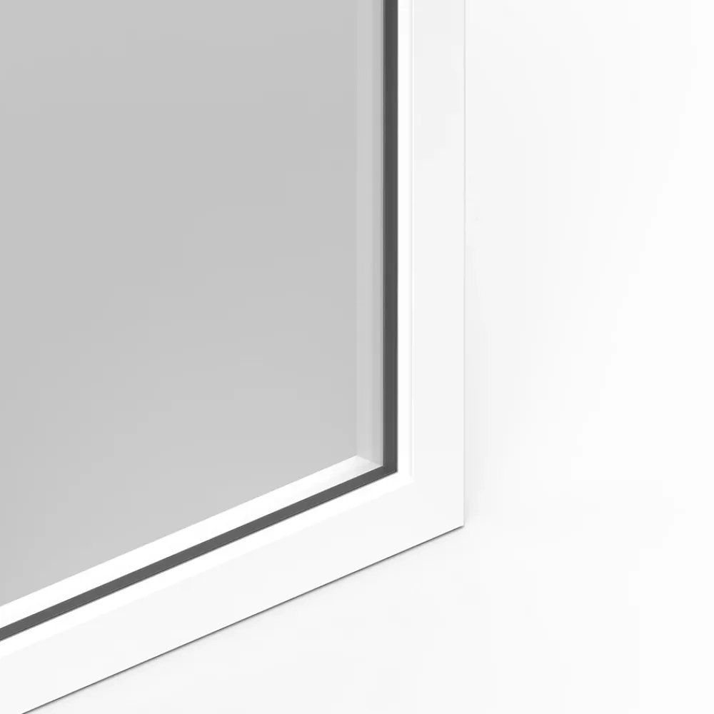 GoodHome Fenêtre 1 vantail oscillo-battante, tirant droit double vitrage en aluminium blanc l.43 x H.47 cm- Fenêtre Aluminium