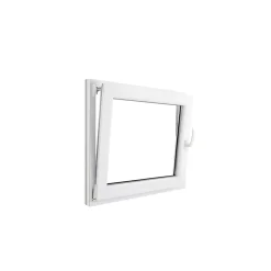 GoodHome Fenêtre Pvc<Fenêtre 1 vantail oscillo-battante, tirant gauche double vitrage en PVC blanc l.85 x H.78 cm