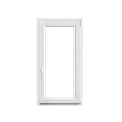 GoodHome Fenêtre 1 vantail oscillo-battante, tirant droit double vitrage en PVC blanc l.65 x H.118 cm- Fenêtre Pvc