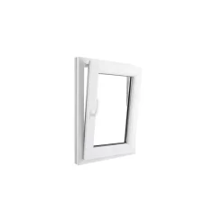 GoodHome Fenêtre Pvc<Fenêtre 1 vantail oscillo-battante, tirant droit double vitrage en PVC blanc l.55 x H.78 cm