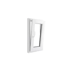 GoodHome Fenêtre Pvc<Fenêtre 1 vantail oscillo-battante, tirant droit double vitrage en PVC blanc l.45 x H.78 cm