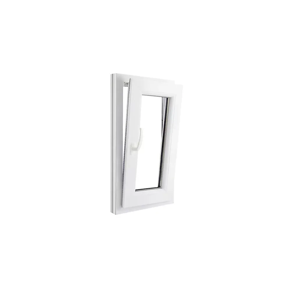 GoodHome Fenêtre Pvc<Fenêtre 1 vantail oscillo-battante, tirant droit double vitrage en PVC blanc l.45 x H.78 cm