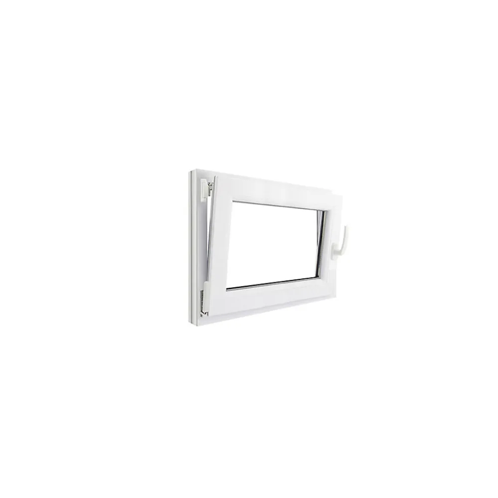 GoodHome Fenêtre 1 vantail oscillo-battante, tirant gauche double vitrage en PVC blanc l.65 x H.48 cm- Fenêtre Pvc