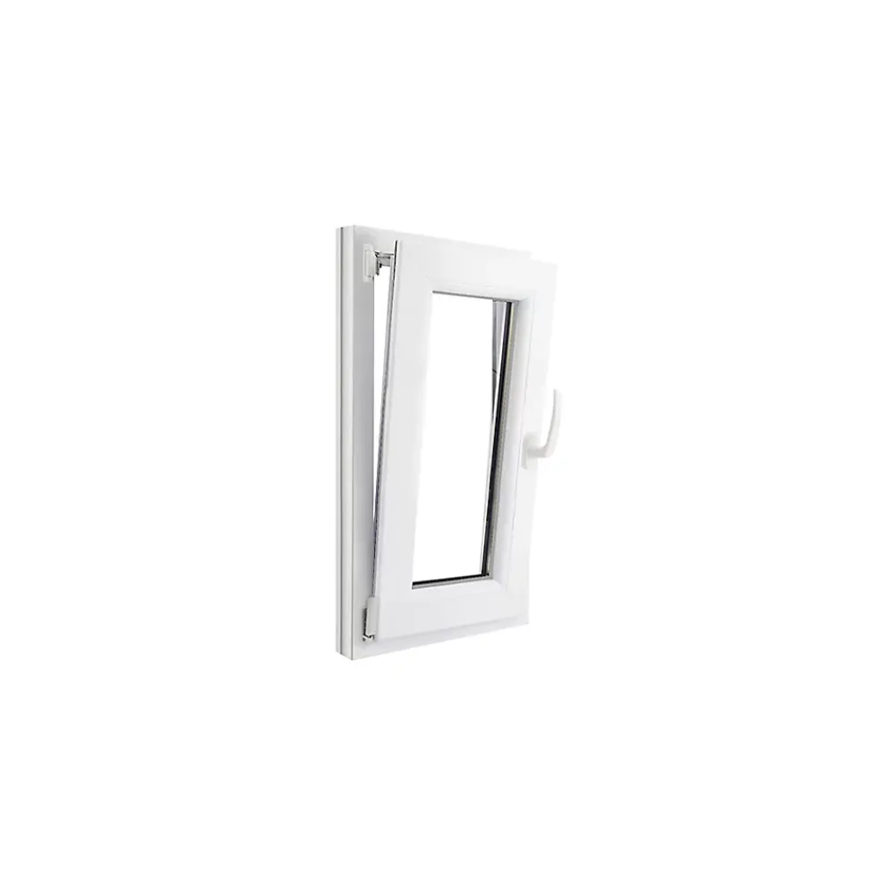 GoodHome Fenêtre 1 vantail oscillo-battante, tirant gauche double vitrage en PVC blanc l.45 x H.78 cm- Fenêtre Pvc