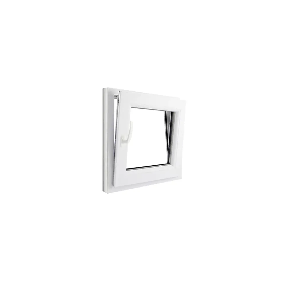 GoodHome Fenêtre Pvc<Fenêtre 1 vantail oscillo-battante, tirant droit double vitrage en PVC blanc l.55 x H.63 cm