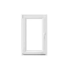 GoodHome Fenêtre 1 vantail oscillo-battante, tirant gauche double vitrage en PVC blanc l.65 x H.98 cm- Fenêtre Pvc