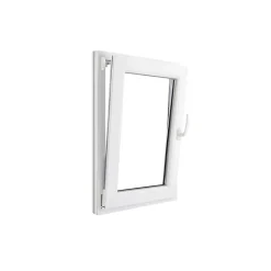 GoodHome Fenêtre 1 vantail oscillo-battante, tirant gauche double vitrage en PVC blanc l.65 x H.98 cm- Fenêtre Pvc