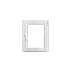 GoodHome Fenêtre Pvc<Fenêtre 1 vantail oscillo-battante, tirant droit double vitrage en PVC blanc l.65 x H.78 cm
