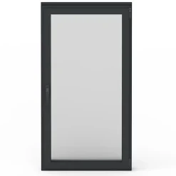 GoodHome Fenêtre Aluminium<Fenêtre 1 vantail oscillo-battante, tirant droit double vitrage en aluminium Gris l.43 x H.47 cm