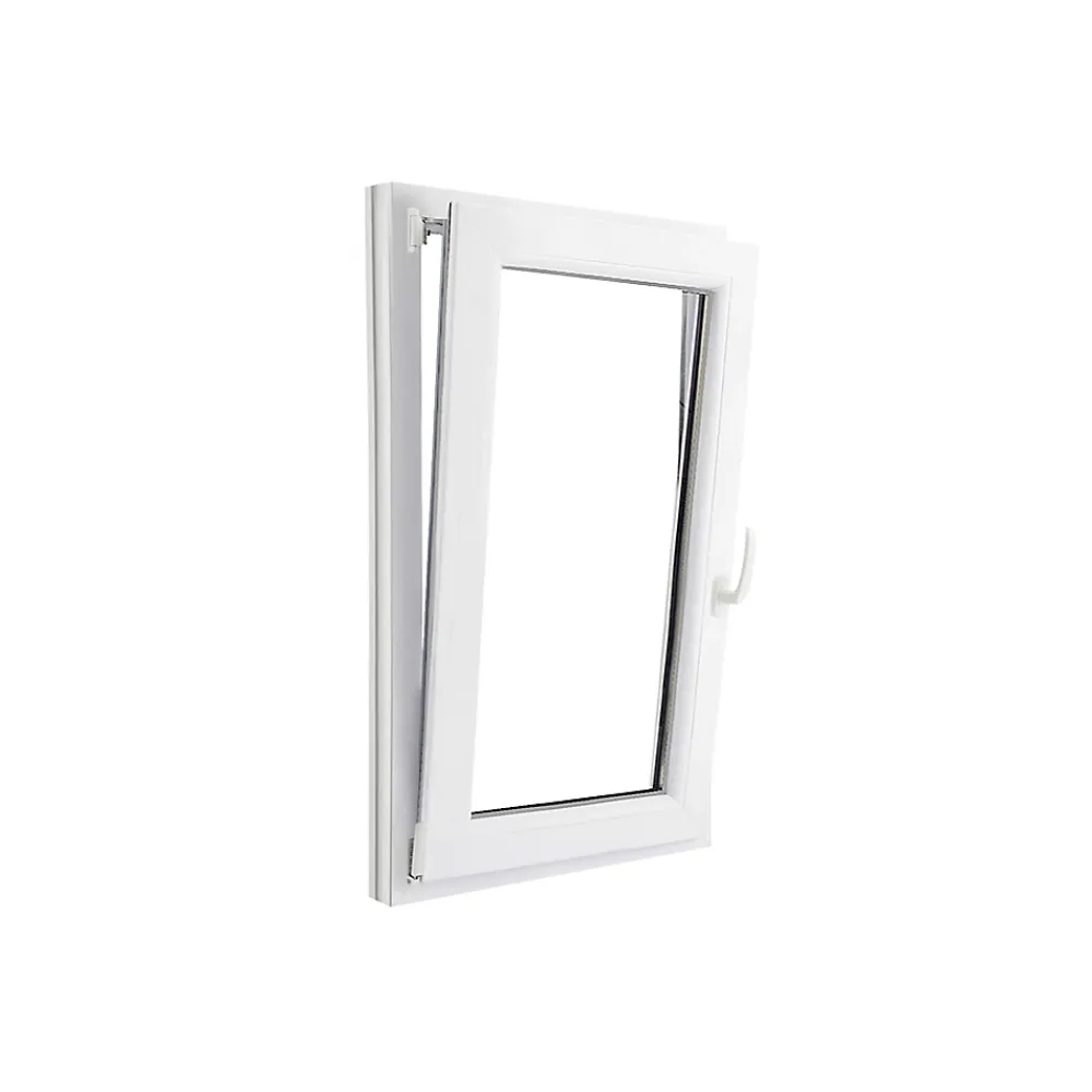 GoodHome Fenêtre 1 vantail oscillo-battante, tirant gauche double vitrage en PVC blanc l.65 x H.108 cm- Fenêtre Pvc