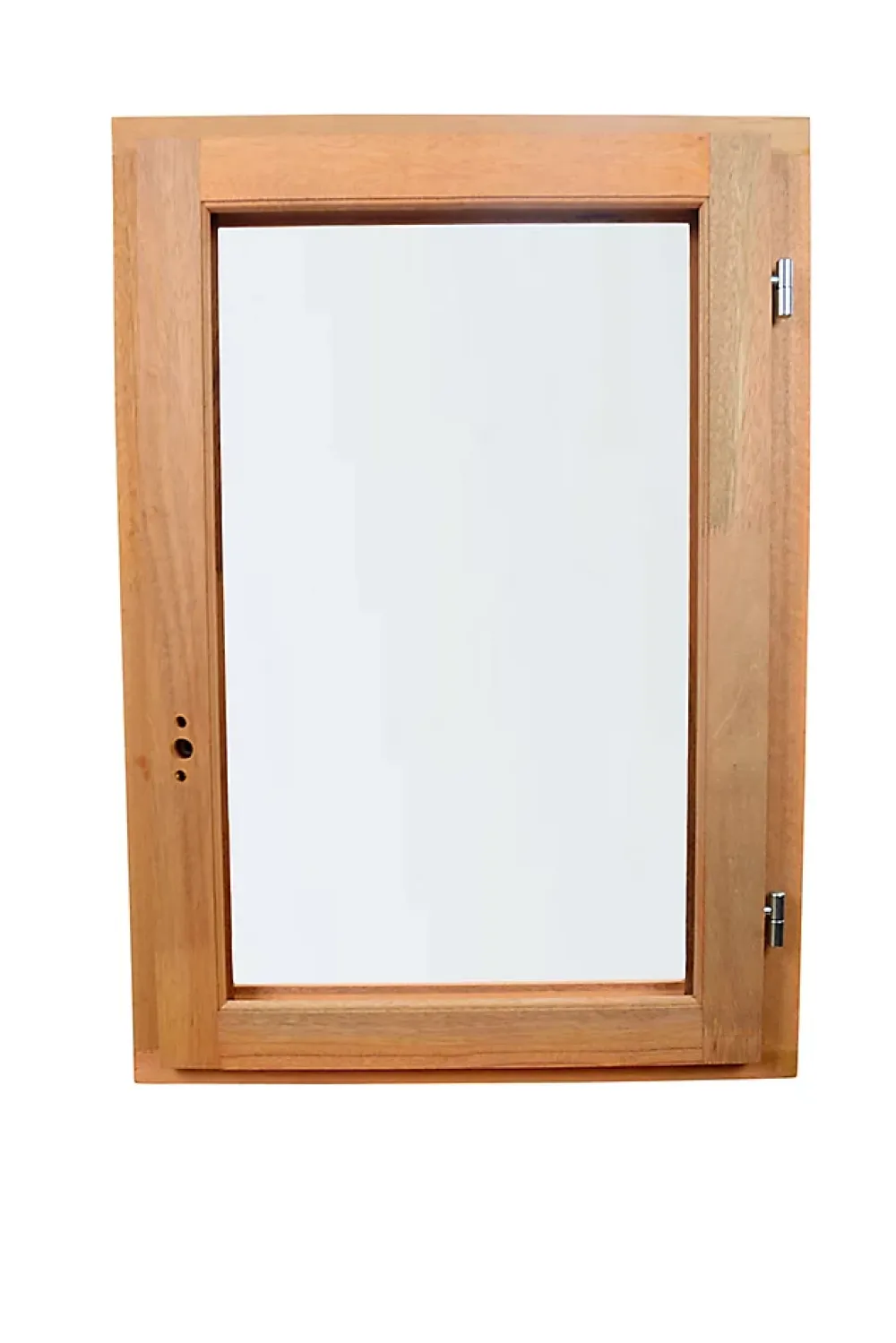 GoodHome Fenêtre 1 vantail tirant droit double vitrage en bois marron l.65 x H.77,8 cm- Fenêtre Bois