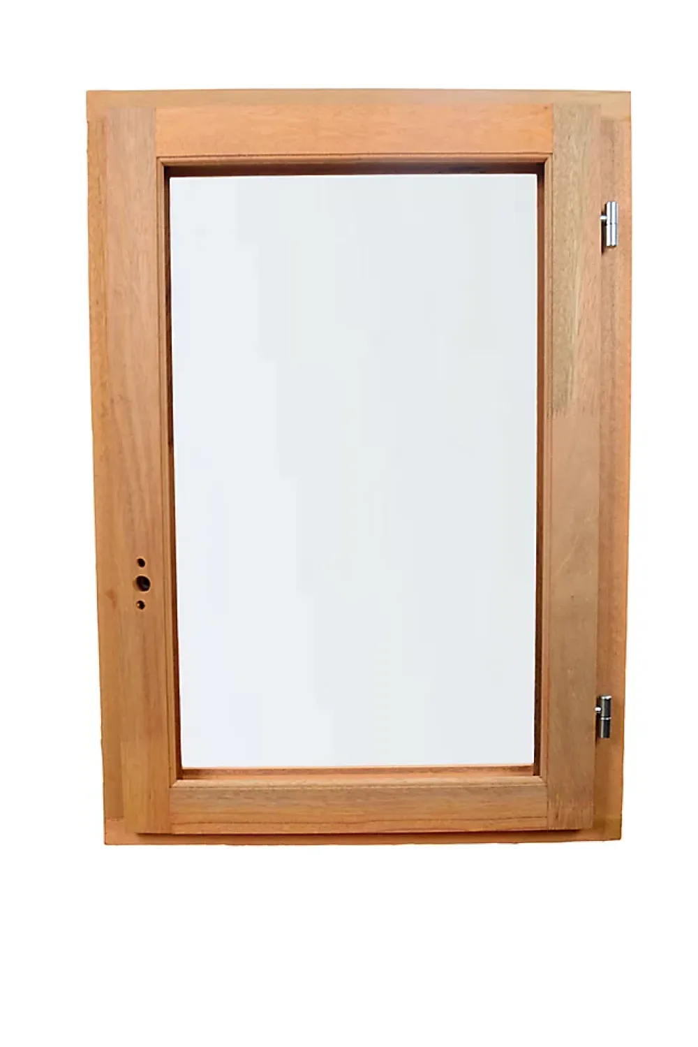GoodHome Fenêtre 1 vantail tirant droit double vitrage en bois marron l.55 x H.77,8 cm- Fenêtre Bois