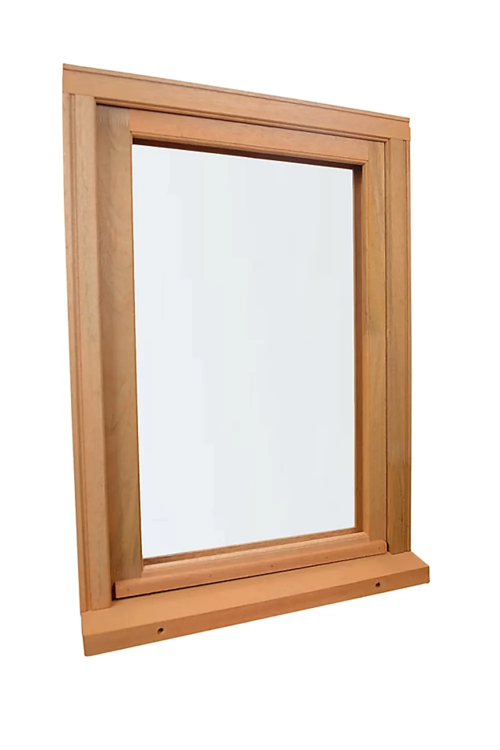 GoodHome Fenêtre 1 vantail tirant droit double vitrage en bois marron l.65 x H.97,8 cm- Fenêtre Bois