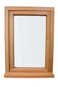 GoodHome Fenêtre 1 vantail tirant droit double vitrage en bois marron l.65 x H.97,8 cm- Fenêtre Bois