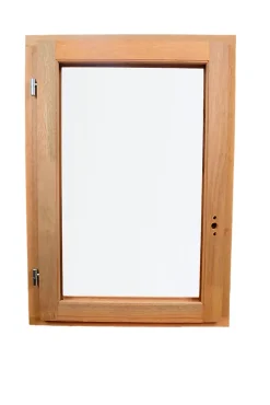 GoodHome Fenêtre Bois<Fenêtre 1 vantail tirant gauche double vitrage en bois marron l.65 x H.97,8 cm