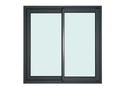 GoodHome Fenêtre Aluminium<Fenêtre 2 vantaux coulissante double vitrage en aluminium gris l.103 x H.117 cm