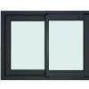 GoodHome Fenêtre 2 vantaux coulissante double vitrage en aluminium gris l.123 x H.77 cm- Fenêtre Aluminium