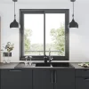GoodHome Fenêtre Aluminium<Fenêtre 2 vantaux coulissante double vitrage en aluminium gris l.123 x H.137 cm