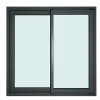 GoodHome Fenêtre Aluminium<Fenêtre 2 vantaux coulissante double vitrage en aluminium gris l.123 x H.127 cm