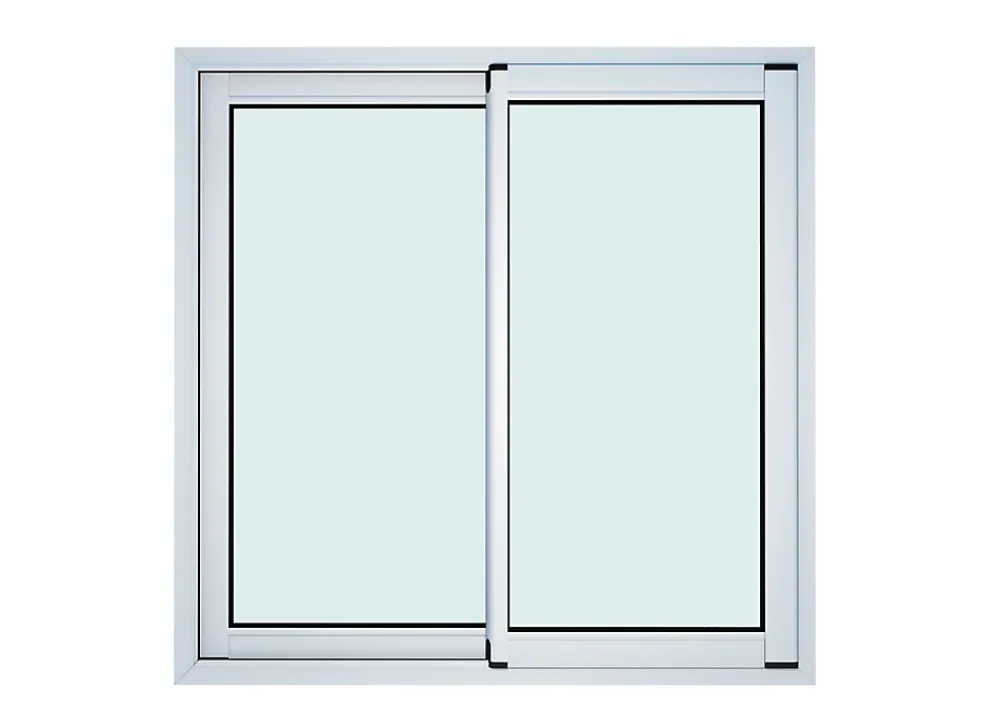 GoodHome Fenêtre 2 vantaux coulissante double vitrage en aluminium blanc l.123 x H.122 cm- Fenêtre Aluminium