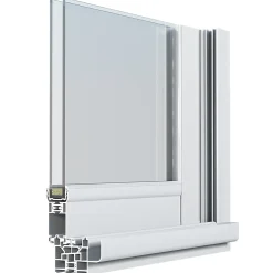 GoodHome Fenêtre 2 vantaux coulissante double vitrage en aluminium blanc l.123 x H.122 cm- Fenêtre Aluminium