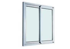 GoodHome Fenêtre 2 vantaux coulissante double vitrage en aluminium blanc l.103 x H.137 cm- Fenêtre Aluminium