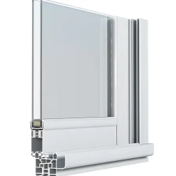 GoodHome Fenêtre Aluminium<Fenêtre 2 vantaux coulissante double vitrage en aluminium blanc l.103 x H.117 cm