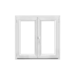 GoodHome Fenêtre Pvc<Fenêtre 2 vantaux oscillo-battante, tirant droit double vitrage en PVC blanc l.105 x H.98 cm