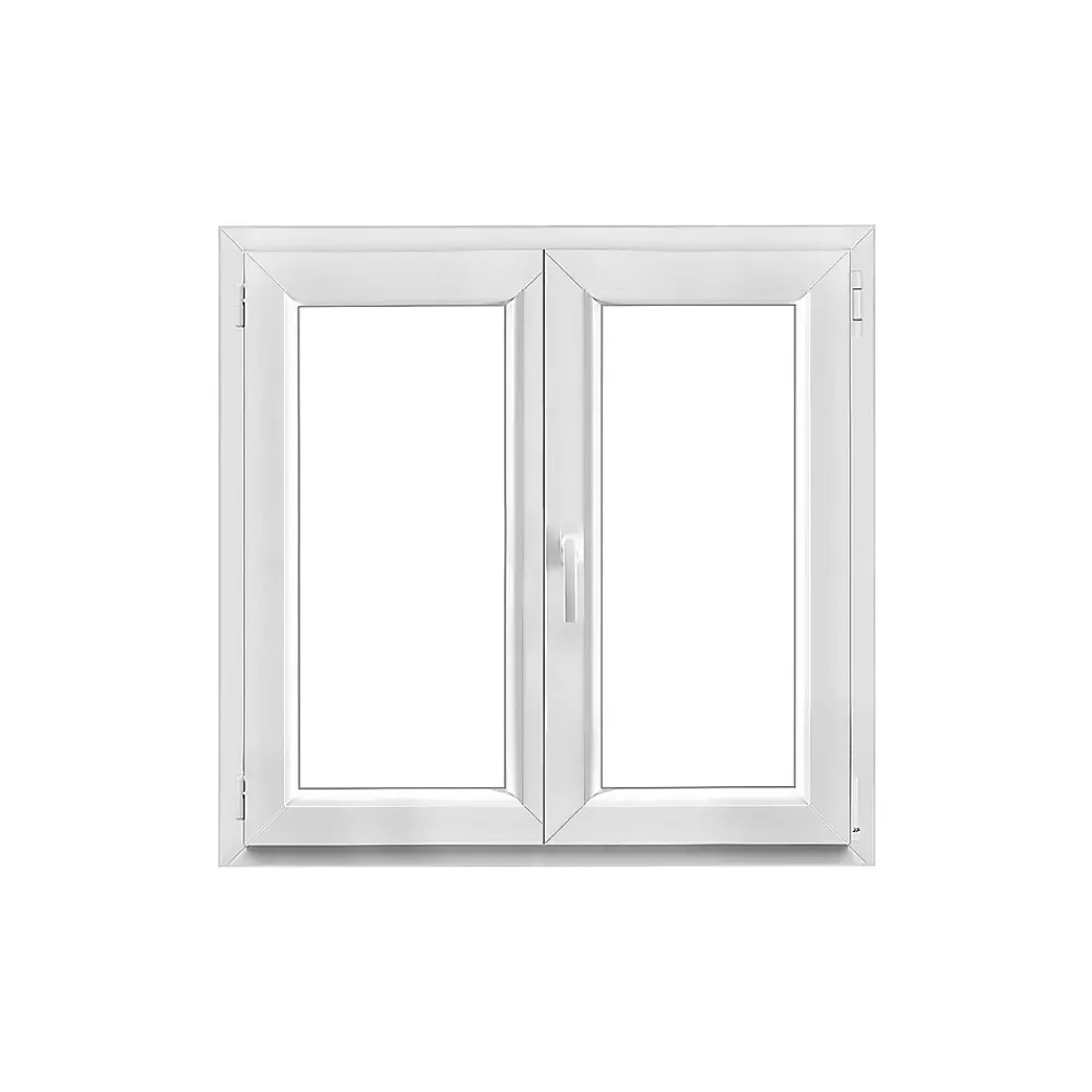 GoodHome Fenêtre Pvc<Fenêtre 2 vantaux oscillo-battante, tirant droit double vitrage en PVC blanc l.105 x H.98 cm