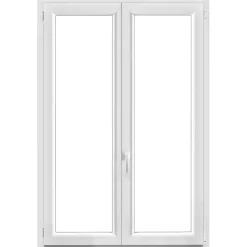 GoodHome Fenêtre Pvc<Fenêtre 2 vantaux oscillo-battante, tirant droit double vitrage en PVC blanc l.125 x H.158 cm