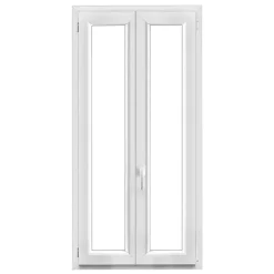 GoodHome Fenêtre 2 vantaux oscillo-battante, tirant droit double vitrage en PVC blanc l.85 x H.158 cm- Fenêtre Pvc