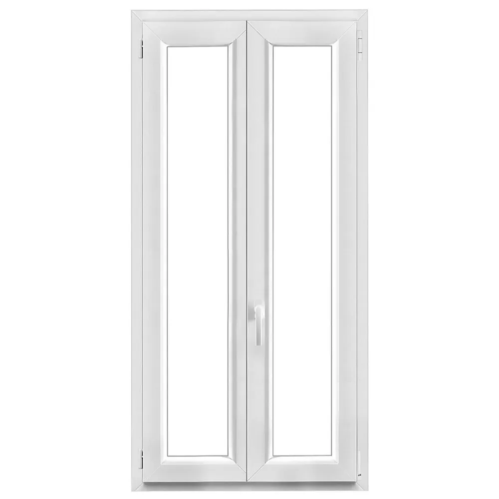 GoodHome Fenêtre 2 vantaux oscillo-battante, tirant droit double vitrage en PVC blanc l.85 x H.158 cm- Fenêtre Pvc
