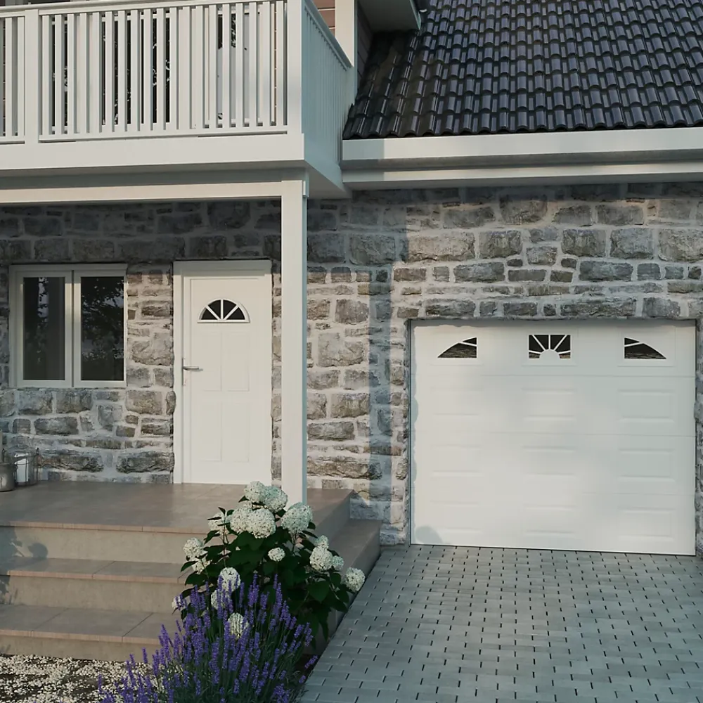 GoodHome Fenêtre 2 vantaux oscillo-battante, tirant droit double vitrage en PVC blanc l.85 x H.158 cm- Fenêtre Pvc