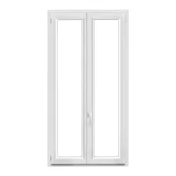 GoodHome Fenêtre 2 vantaux oscillo-battante, tirant droit double vitrage en PVC blanc l.105 x H.188 cm- Fenêtre Pvc