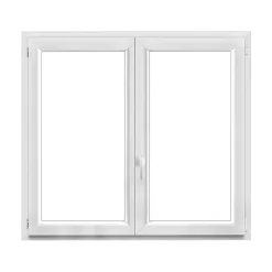 GoodHome Fenêtre 2 vantaux oscillo-battante, tirant droit double vitrage en PVC blanc l.145 x H.128 cm- Fenêtre Pvc