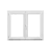 GoodHome Fenêtre 2 vantaux oscillo-battante, tirant droit double vitrage en PVC blanc l.125 x H.98 cm- Fenêtre Pvc