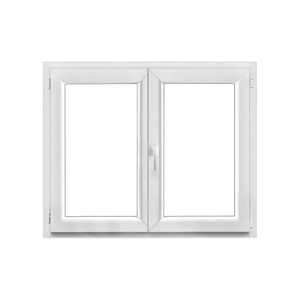 GoodHome Fenêtre 2 vantaux oscillo-battante, tirant droit double vitrage en PVC blanc l.125 x H.98 cm- Fenêtre Pvc