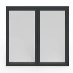 GoodHome Fenêtre Aluminium<Fenêtre 2 vantaux oscillo-battante, tirant droit double vitrage en aluminium gris l.103 x H.107 cm