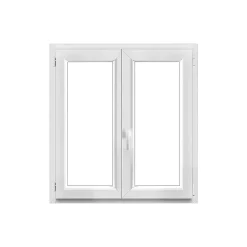 GoodHome Fenêtre Pvc<Fenêtre 2 vantaux oscillo-battante, tirant droit double vitrage en PVC blanc l.105 x H.108 cm