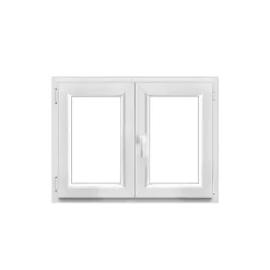 GoodHome Fenêtre 2 vantaux oscillo-battante, tirant droit double vitrage en PVC blanc l.105 x H.78 cm- Fenêtre Pvc
