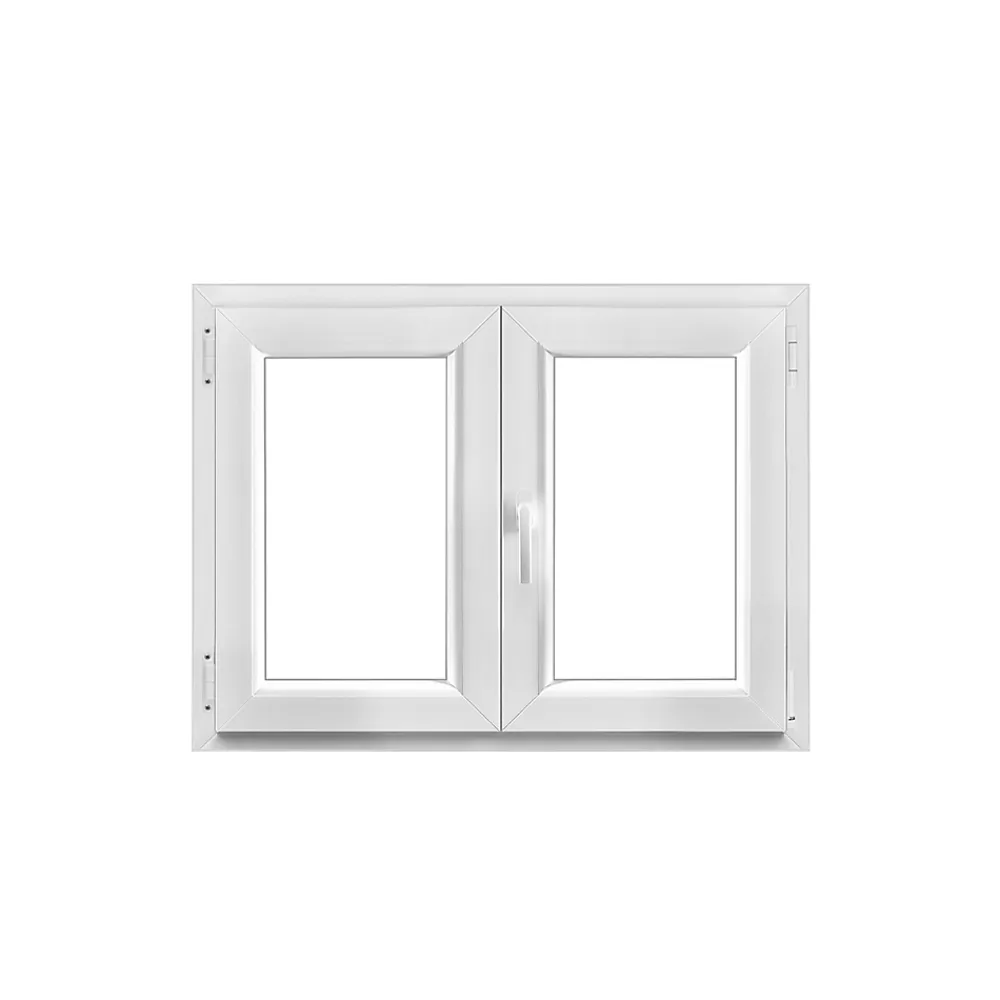 GoodHome Fenêtre 2 vantaux oscillo-battante, tirant droit double vitrage en PVC blanc l.105 x H.78 cm- Fenêtre Pvc